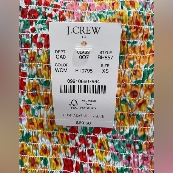 NWT women’s J.Crew Flowered Tank Top, size: XS - Picture 6 of 7